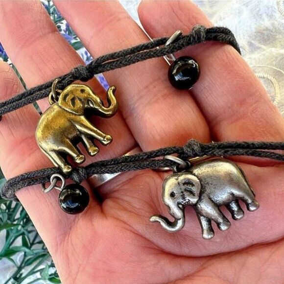 Charming Handmade Elephants & Birds Charm Necklace 30” - Picture 2 of 11